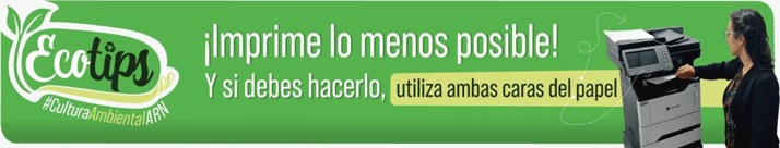 recuadro verde que dice: ¡Imprime lo menos posible! y si debes hacerlo, utiliza ambas caras del papel